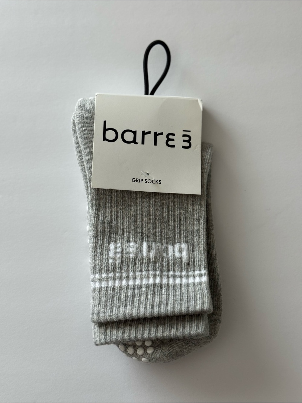 Barre3 Grey Grip Socks Non Slip Pilates Yoga Barre One Size NWT